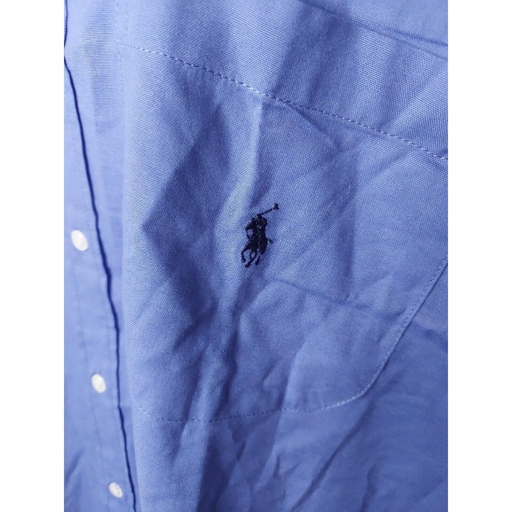 Polo Ralph Lauren 4XL XXXXL Shirt Cotton Button Up Blue Casual Short Sleeve Vtg - Picture 2 of 5